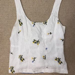 Anthropologie lacey tank with beautiful floral embroidery